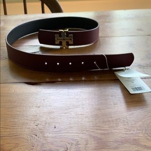 Maroon Tory Burch reversible belt